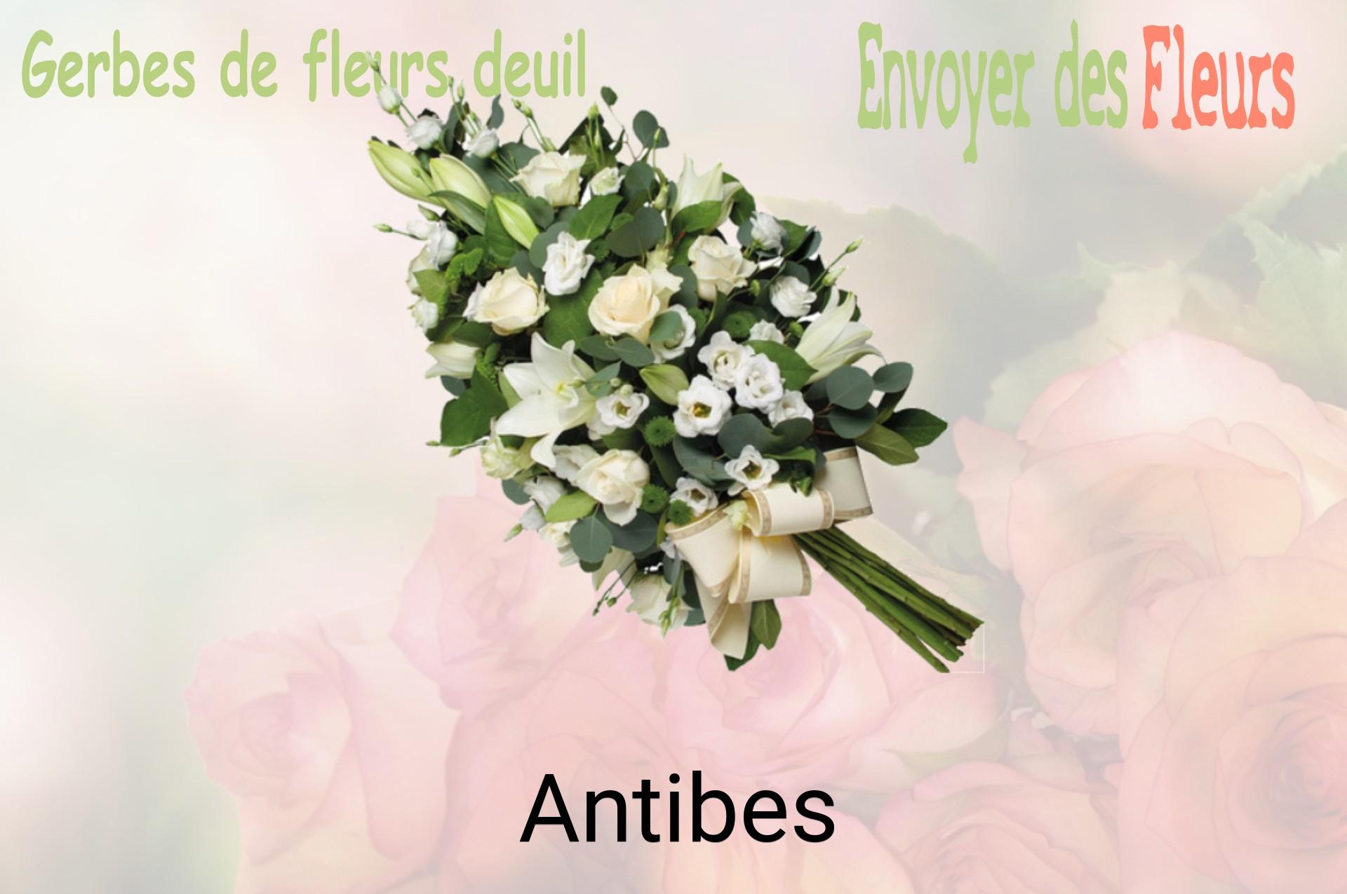 Gerbe de fleurs de deuil livrée à Antibes